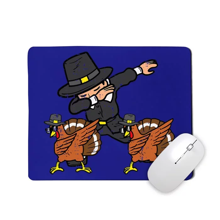 Pilgrim And Turkey Dab Thanksgiving Dance Mousepad