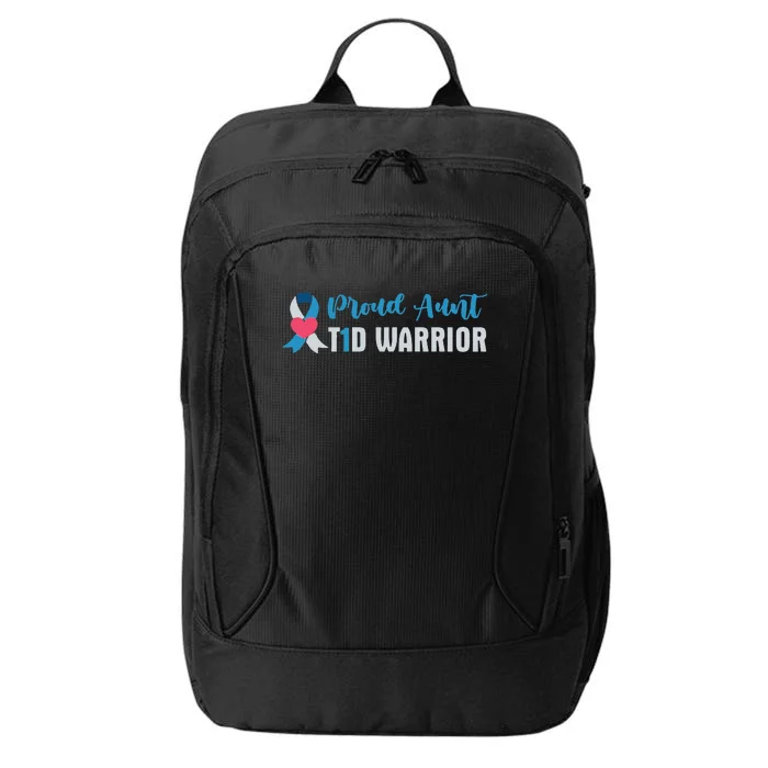 Proud Aunt T1D Type 1 Diabetes Warrior Diabetes Awareness City Backpack