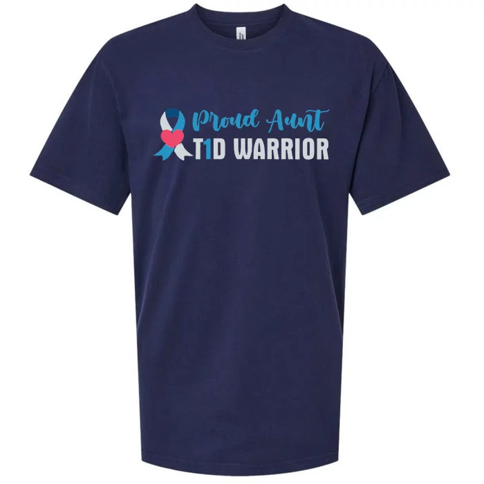 Proud Aunt T1D Type 1 Diabetes Warrior Diabetes Awareness Sueded Cloud Jersey T-Shirt