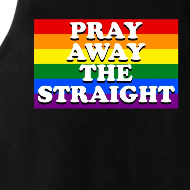 Pray Away The Straight LGBT Funny Ladies Tri-Blend Wicking Tank