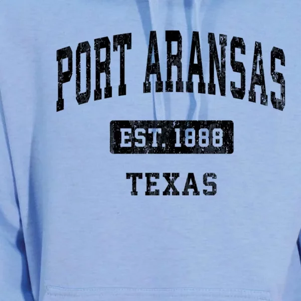 Port Aransas Texas Tx Vintage Sports Established Design Unisex Surf Hoodie