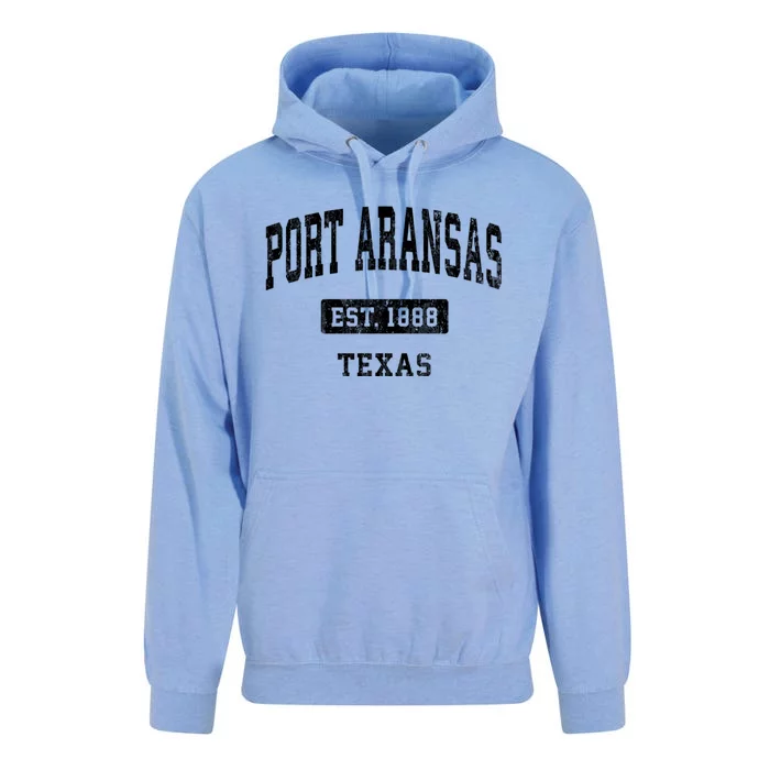 Port Aransas Texas Tx Vintage Sports Established Design Unisex Surf Hoodie