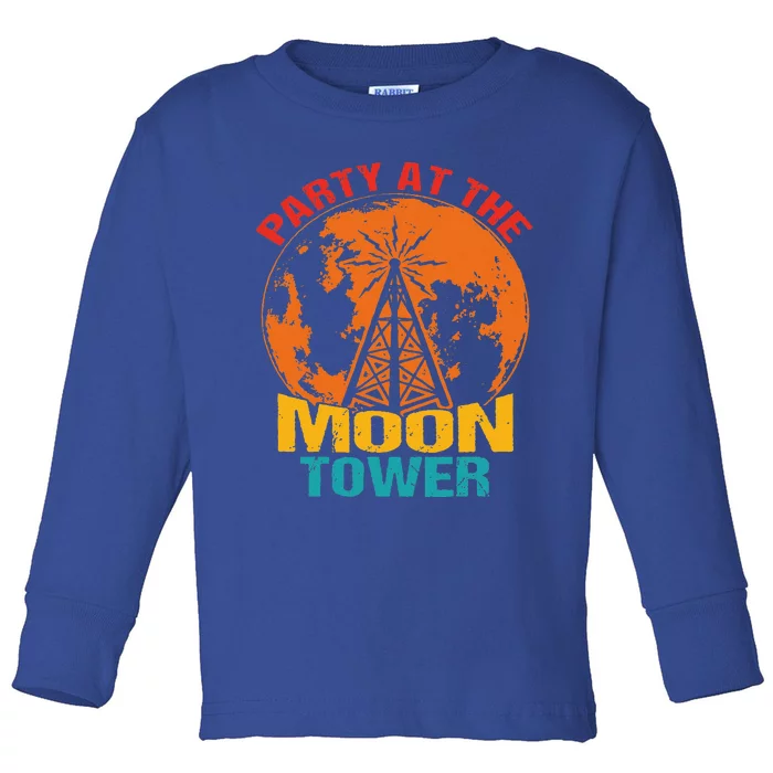 Party At The Moon Tower Toddler Long Sleeve Shirt