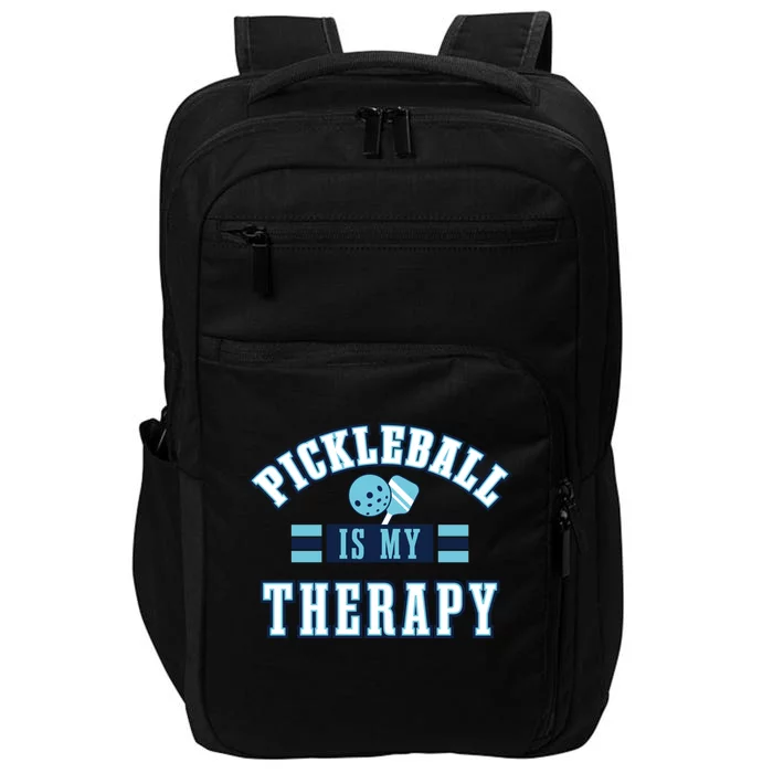 Pickleball As Therapy Ironic Saying Dinking Gift Impact Tech Backpack