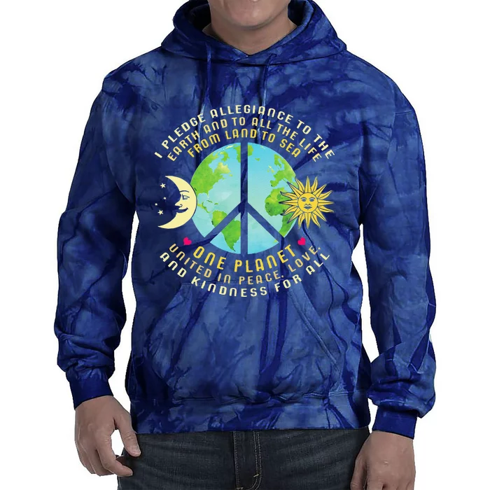 Pledge Allegiance To The Earth Earth Day Tie Dye Hoodie