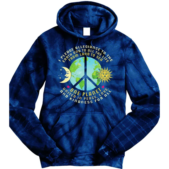 Pledge Allegiance To The Earth Earth Day Tie Dye Hoodie