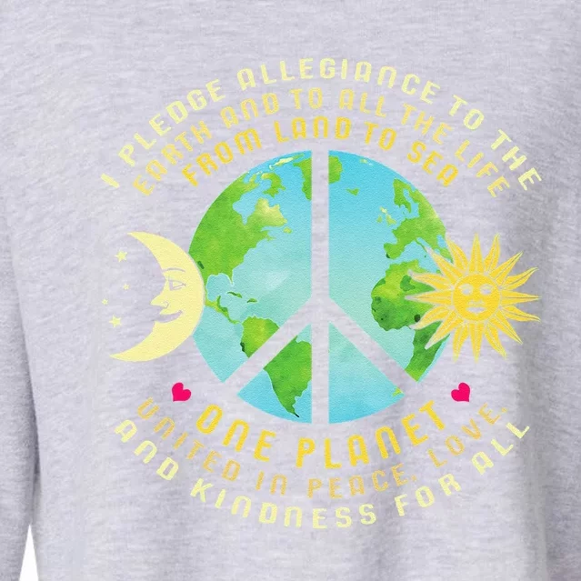 Pledge Allegiance To The Earth Earth Day Cropped Pullover Crew