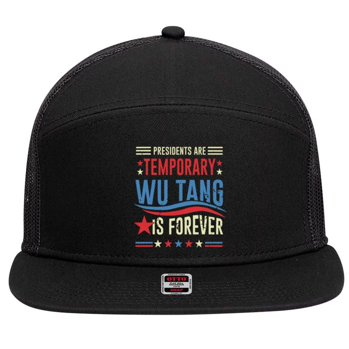 Presidents Are Temporary Forever 2024 7 Panel Mesh Trucker Snapback Hat