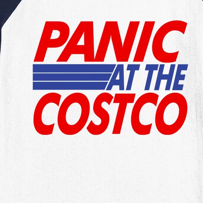 Panic At The Costco Funny Meme Baseball Sleeve Shirt