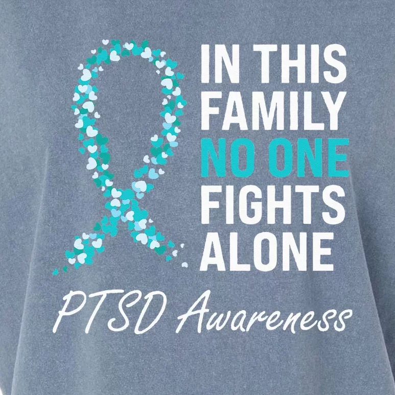 PTSD Awareness Teal Ribbon Garment-Dyed Women's Muscle Tee