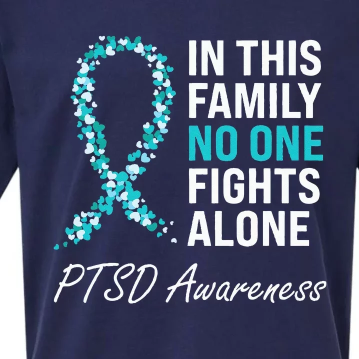 PTSD Awareness Teal Ribbon Sueded Cloud Jersey T-Shirt