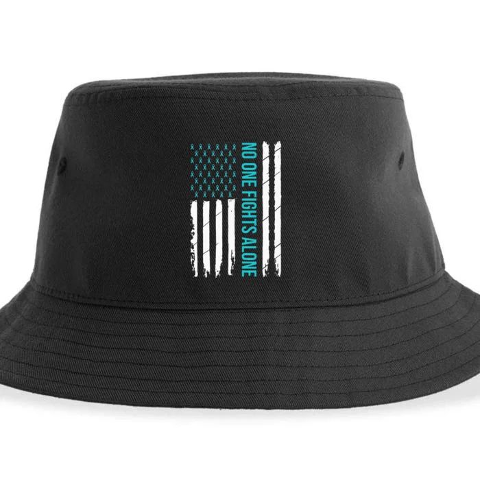 PTSD Awareness Teal Ribbon Sustainable Bucket Hat