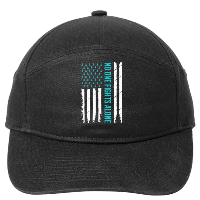 PTSD Awareness Teal Ribbon 7-Panel Snapback Hat