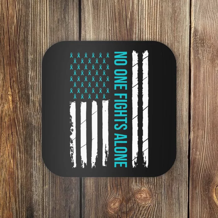 PTSD Awareness Teal Ribbon Coaster