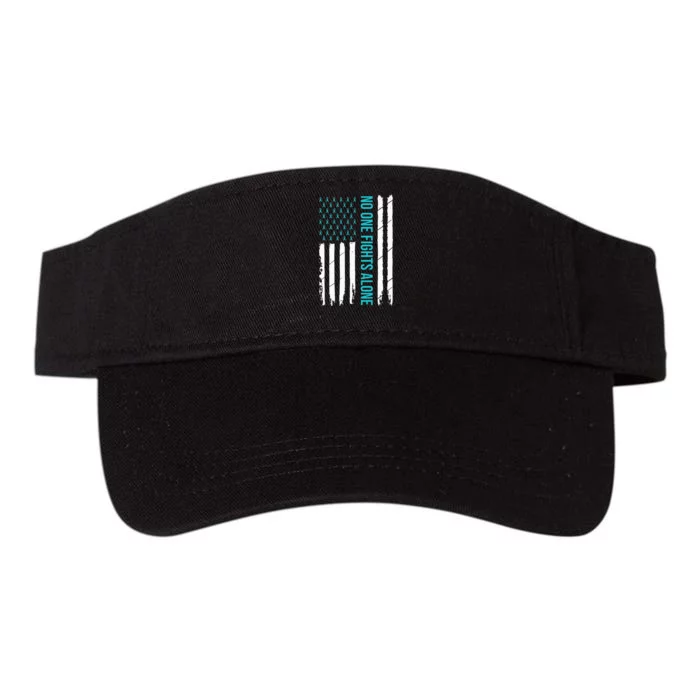 PTSD Awareness Teal Ribbon Valucap Bio-Washed Visor