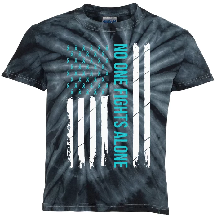 PTSD Awareness Teal Ribbon Kids Tie-Dye T-Shirt