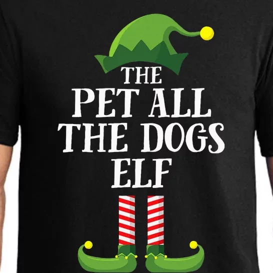 Pet All The Dogs Elf Matching Family Group Christmas Pajama Pajama Set