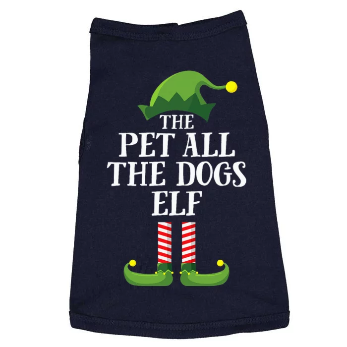 Pet All The Dogs Elf Matching Family Group Christmas Pajama Doggie Tank