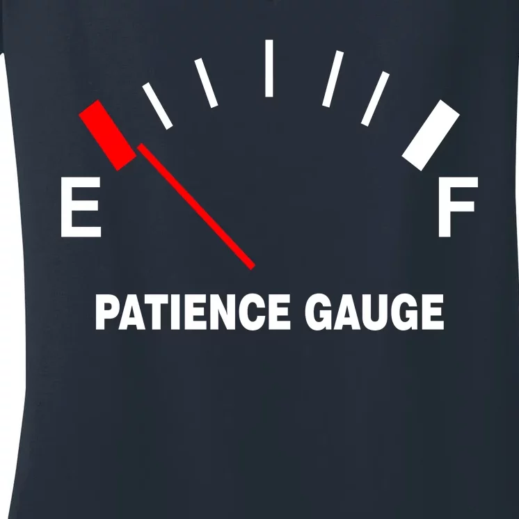 Patience Gauge Nearly Empty Women's V-Neck T-Shirt