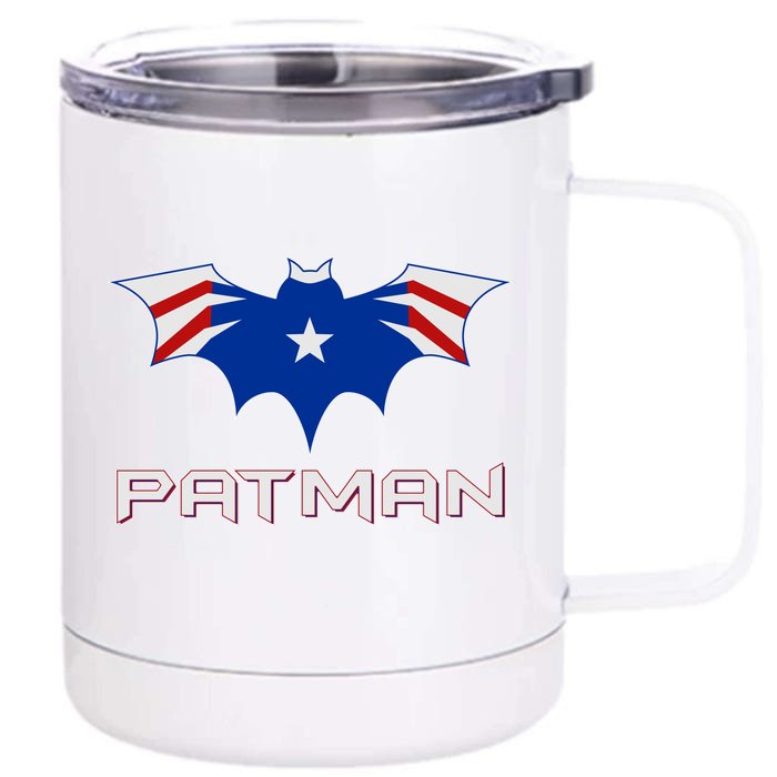 Patman New England Football Batman Logo Front & Back 12oz Stainless Steel Tumbler Cup