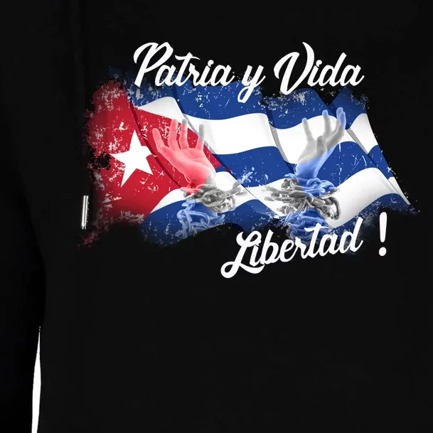 Patria Vida Libertad Cuba Womens Funnel Neck Pullover Hood