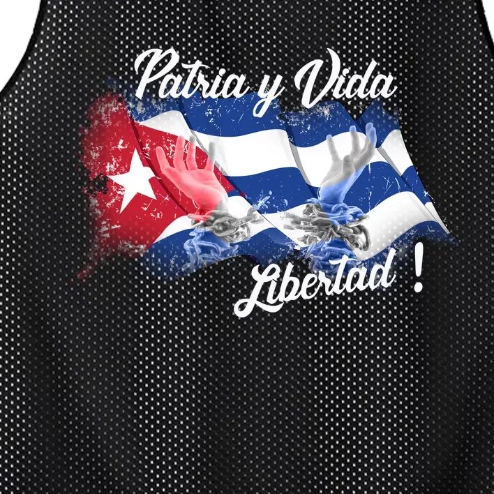 Patria Vida Libertad Cuba Mesh Reversible Basketball Jersey Tank