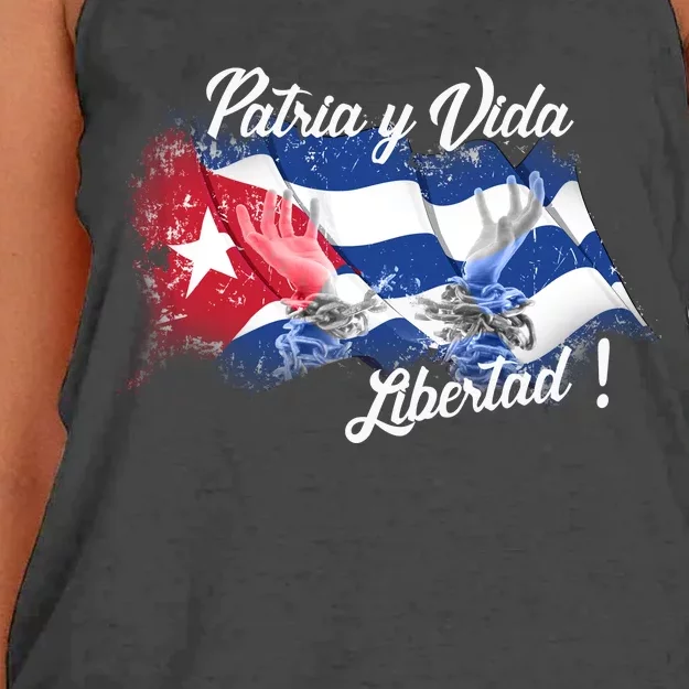 Patria Vida Libertad Cuba Women's Knotted Racerback Tank