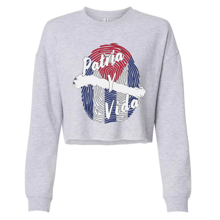 Patria Y Vida Cuba Cuban Freedom Movement Se Acabo Cropped Pullover Crew