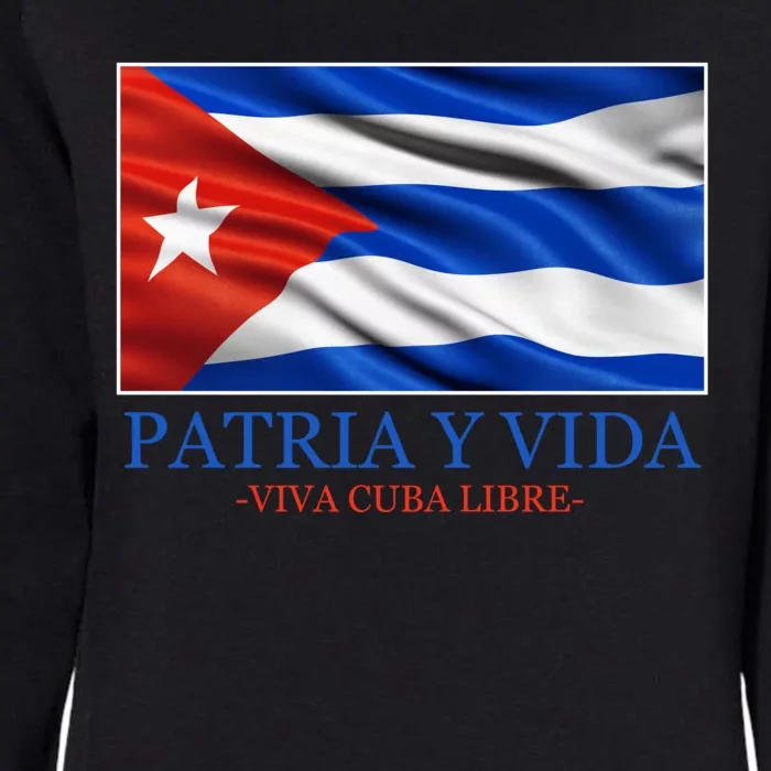 Patria Y Vida Viva Cuba Libre Womens California Wash Sweatshirt