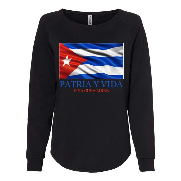 Patria Y Vida Viva Cuba Libre Womens California Wash Sweatshirt