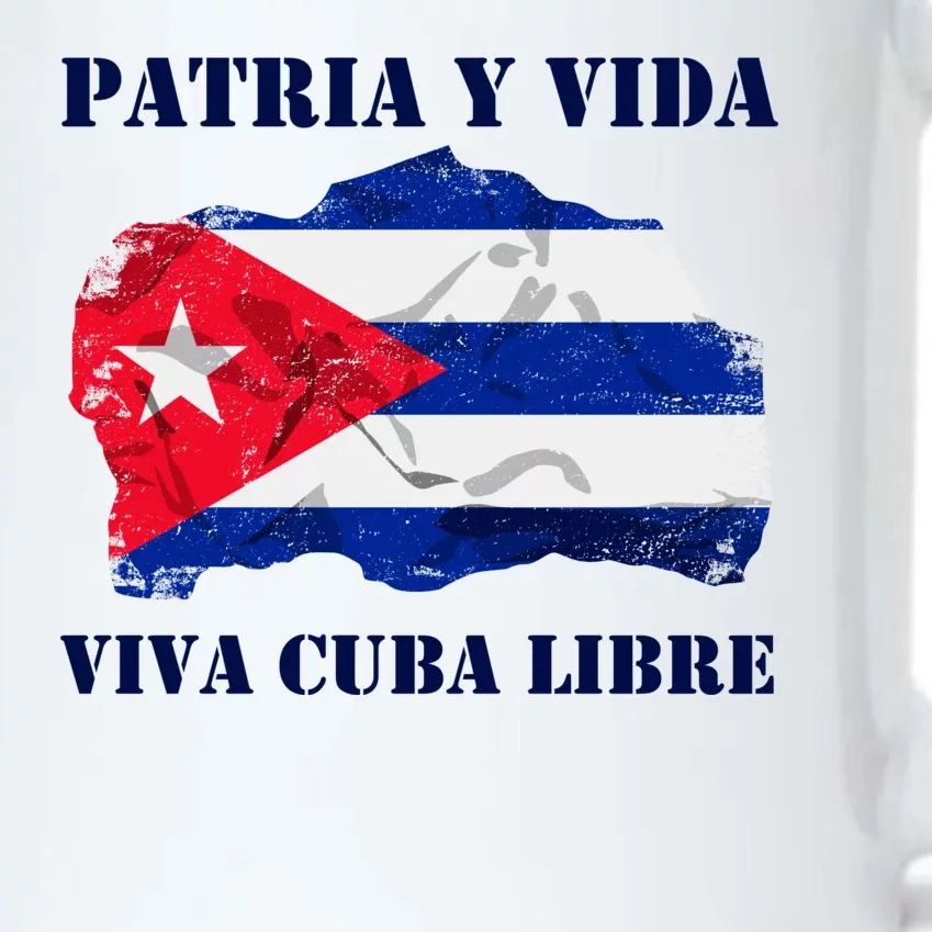 Patria Y Vida Viva Cuba Libre Distressed Cuban Flag Black Color Changing Mug