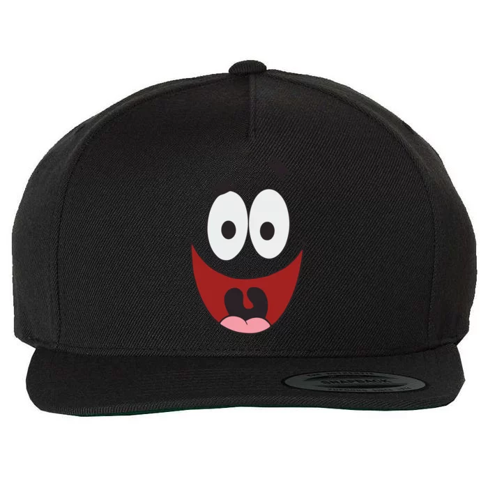 Patrick Cartoon Smile Face Wool Snapback Cap