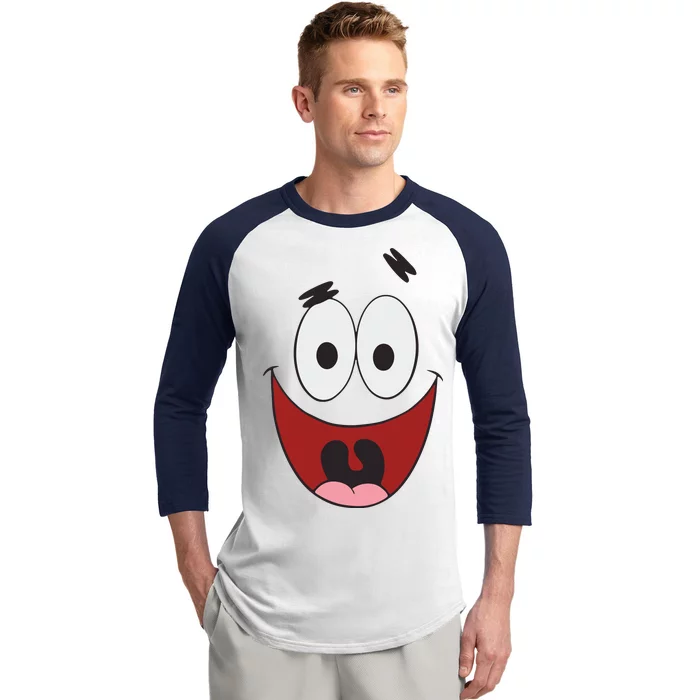 Patrick Cartoon Smile Face Baseball Sleeve Shirt