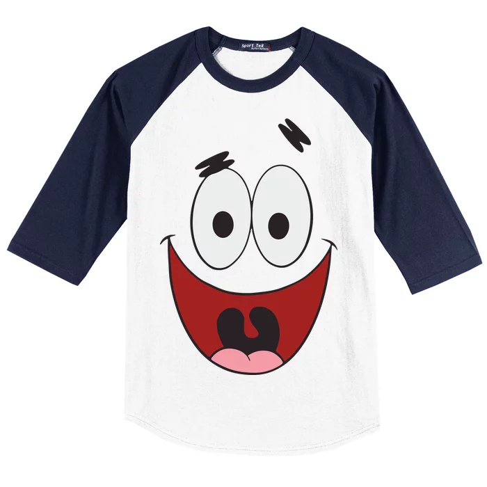 Patrick Cartoon Smile Face Baseball Sleeve Shirt