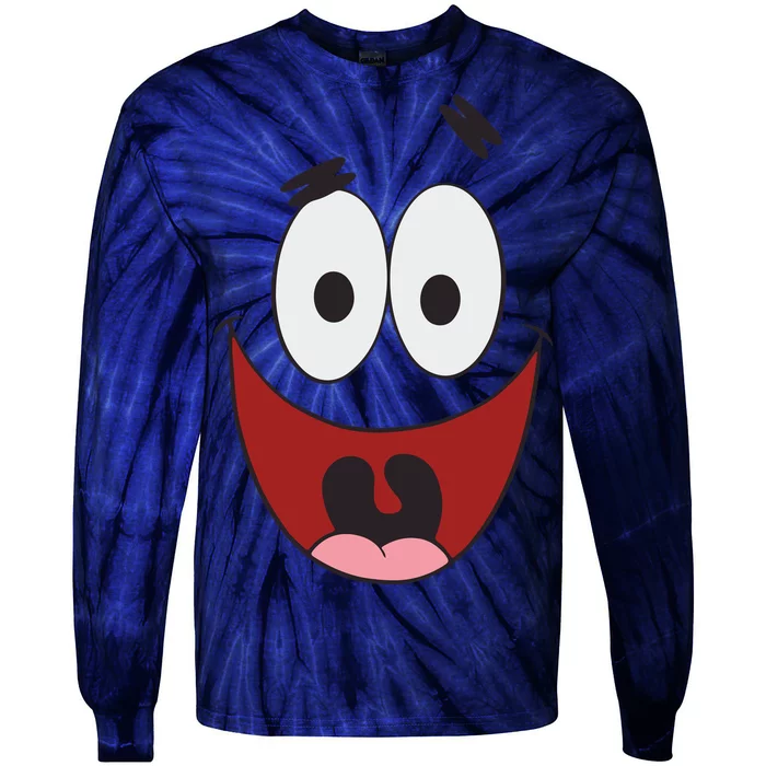 Patrick Cartoon Smile Face Tie-Dye Long Sleeve Shirt