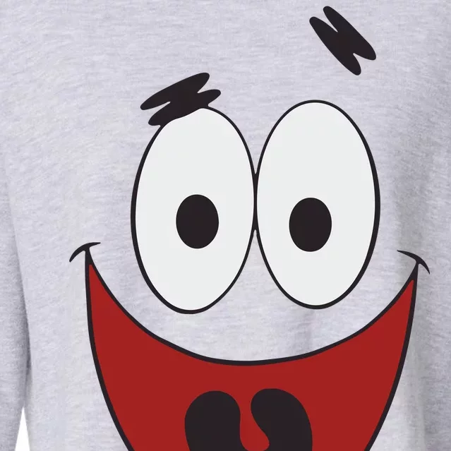 Patrick Cartoon Smile Face Cropped Pullover Crew