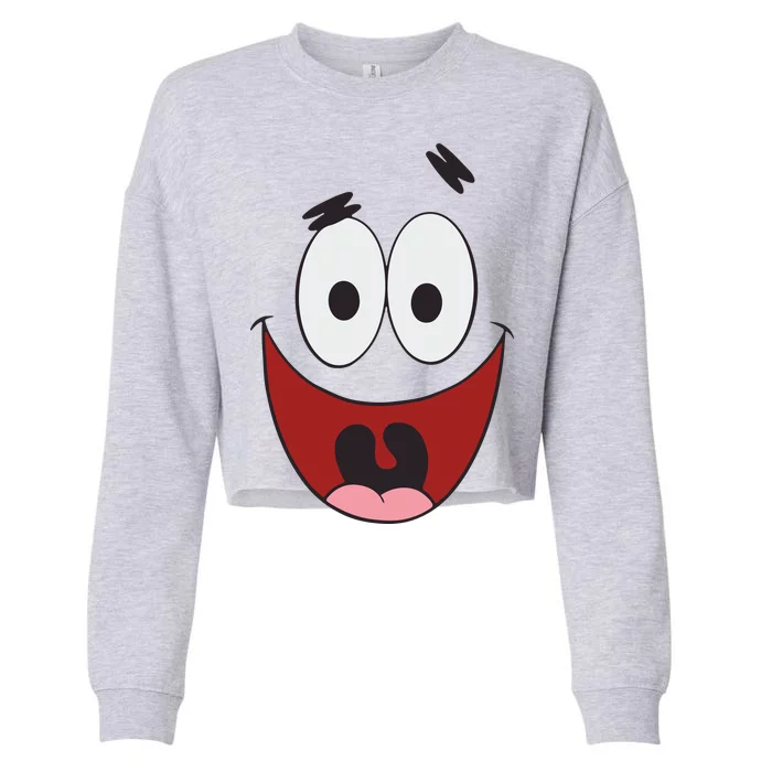 Patrick Cartoon Smile Face Cropped Pullover Crew