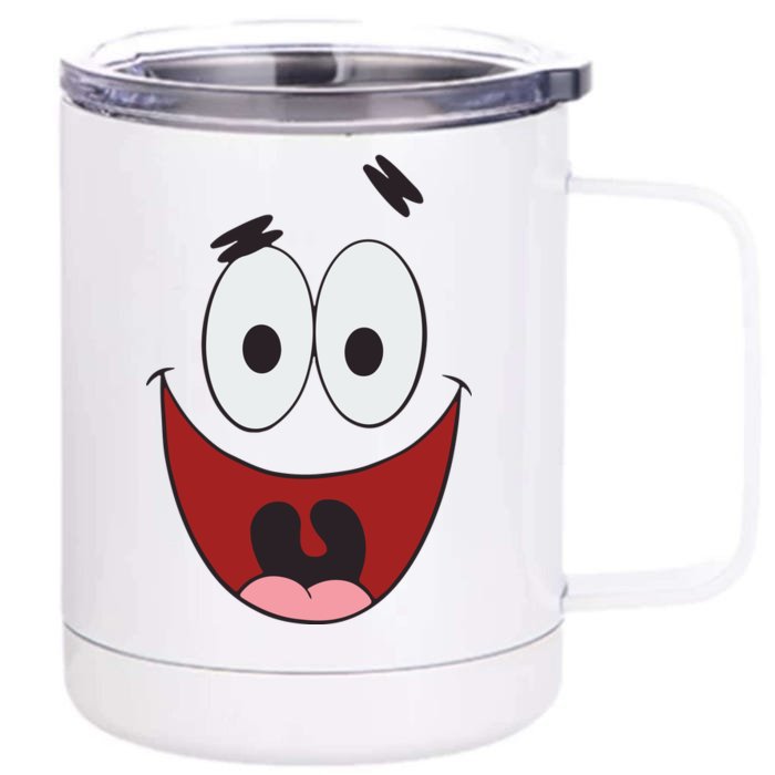 Patrick Cartoon Smile Face Front & Back 12oz Stainless Steel Tumbler Cup