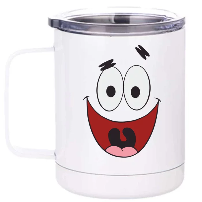 Patrick Cartoon Smile Face Front & Back 12oz Stainless Steel Tumbler Cup