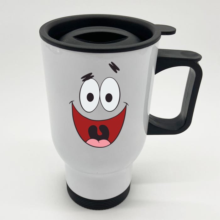 Patrick Cartoon Smile Face Front & Back Stainless Steel Travel Mug