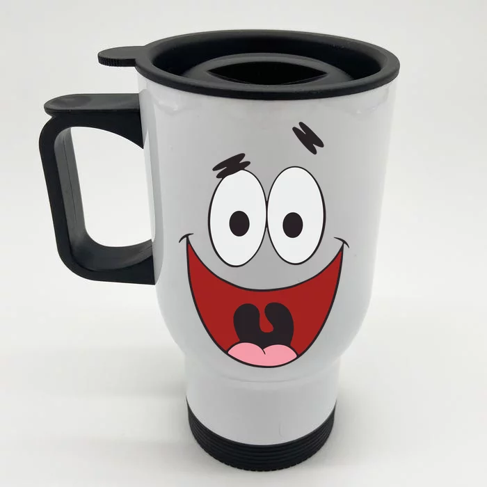 Patrick Cartoon Smile Face Front & Back Stainless Steel Travel Mug