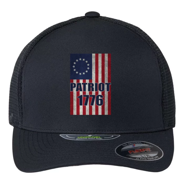 Patriot Betsy Ross Flag 1776 Flexfit Unipanel Trucker Cap