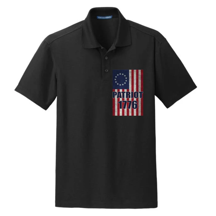 Patriot Betsy Ross Flag 1776 Dry Zone Grid Performance Polo