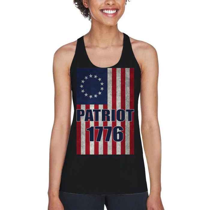 Patriot Betsy Ross Flag 1776 Women's Racerback Tank