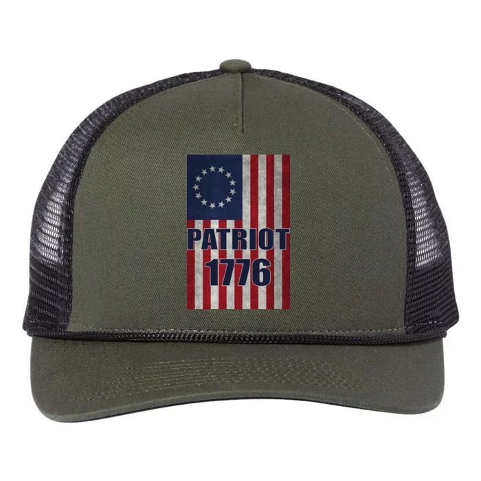 Patriot Betsy Ross Flag 1776 Retro Rope Trucker Hat Cap