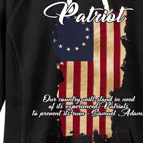 Patriot Founding Fathers Quote Betsy Ross Flag Women's Fleece Hoodie