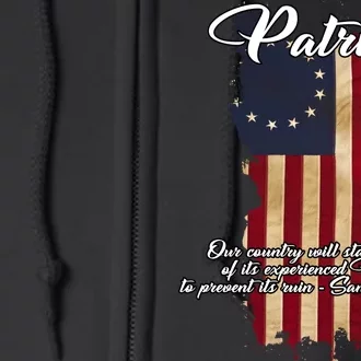 Patriot Founding Fathers Quote Betsy Ross Flag Full Zip Hoodie