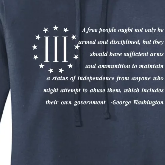 Patriot George Washington American Flag Quote Women's Pullover Hoodie