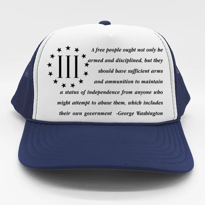 Patriot George Washington American Flag Quote Trucker Hat