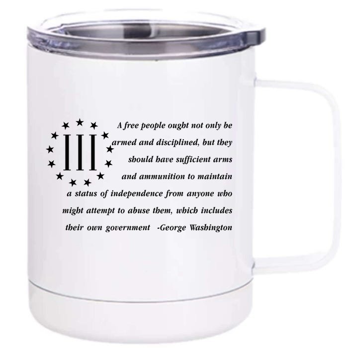 Patriot George Washington American Flag Quote Front & Back 12oz Stainless Steel Tumbler Cup